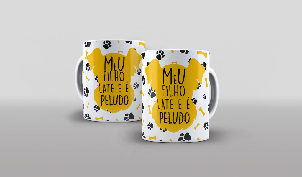 ARTE PARA CANECA MEU FILHO LATE E É PELUDO-523