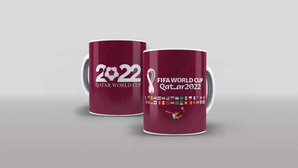 ARTE PARA CANECA ILUSTRADA FIFA WORLD CUP QATAR 2022-913
