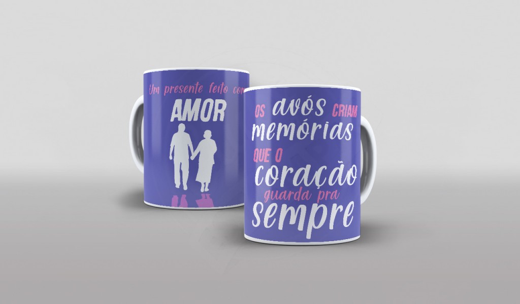 ARTE CANECA OS AVÓS CRIAM MEMÓRIAS - ESTAMPA PARA CANECA -150