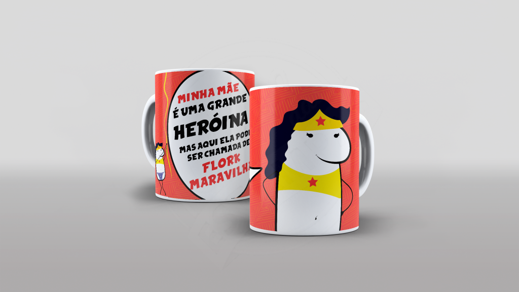 ARTE CANECA - FLORK -FLORK MARAVILHA - ESTAMPA PARA CANECA-312