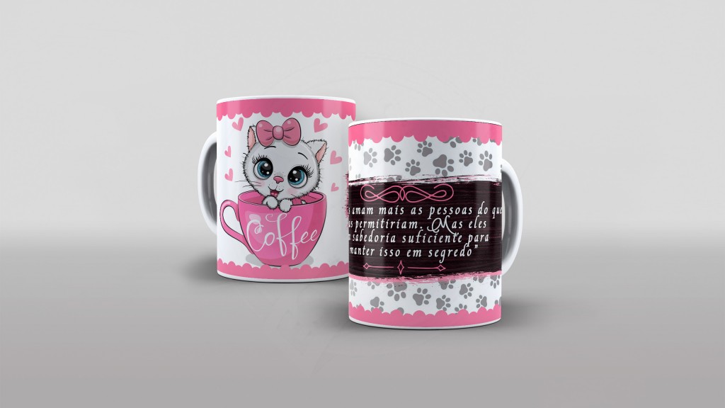ESTAMPA PARA CANECA - GATOS AMAM MAIS AS PESSOAS DO QUE ELAS PERMITIRIAM-620