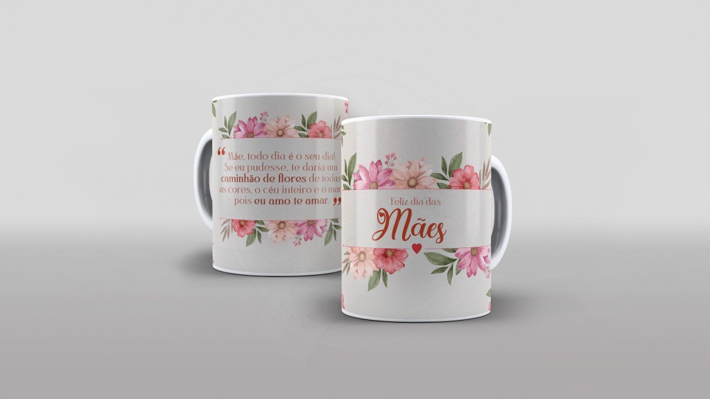 ARTE FELIZ DIA DAS MÃES COM FRASE ESTAMPA PARA CANECA-1941