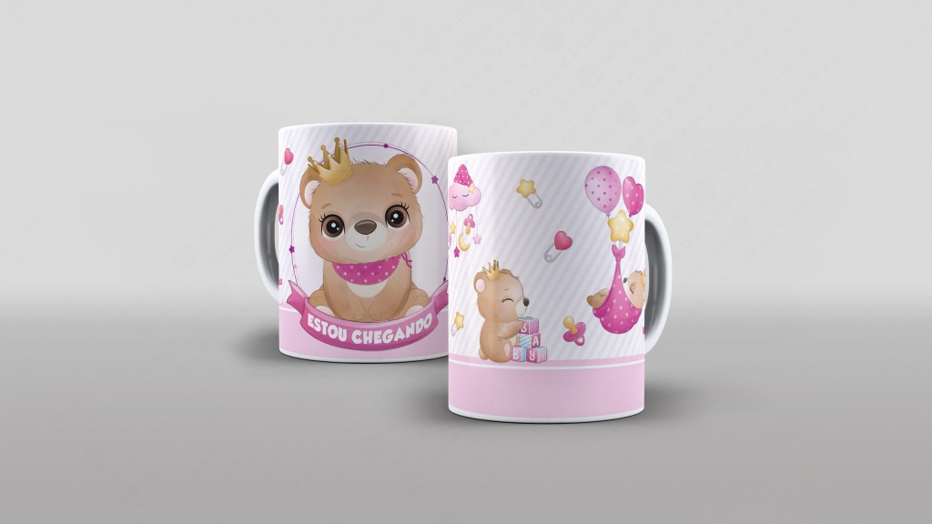 ARTE PARA CANECA - ESTOU CHEGANDO PRINCESA URSO-3447
