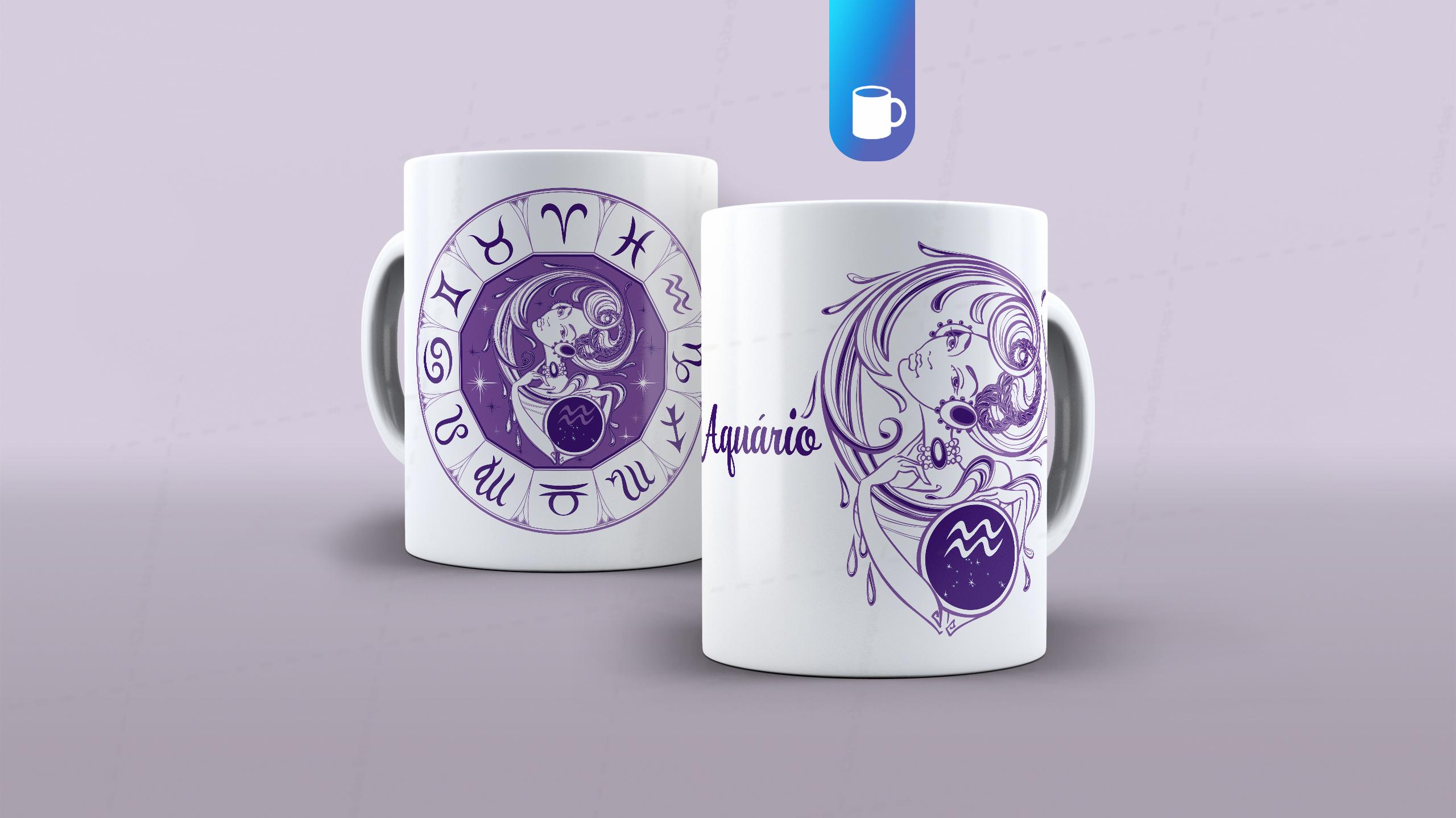 ARTE PARA CANECA SIGNO AQUÁRIO - CLUBE DAS ESTAMPAS-6234