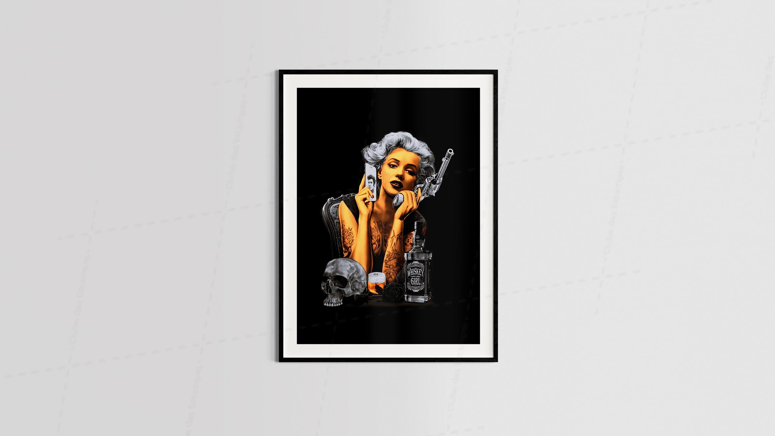 Arte marry whisky arma elvis tema alternativo diversos para quadro e placa-6431