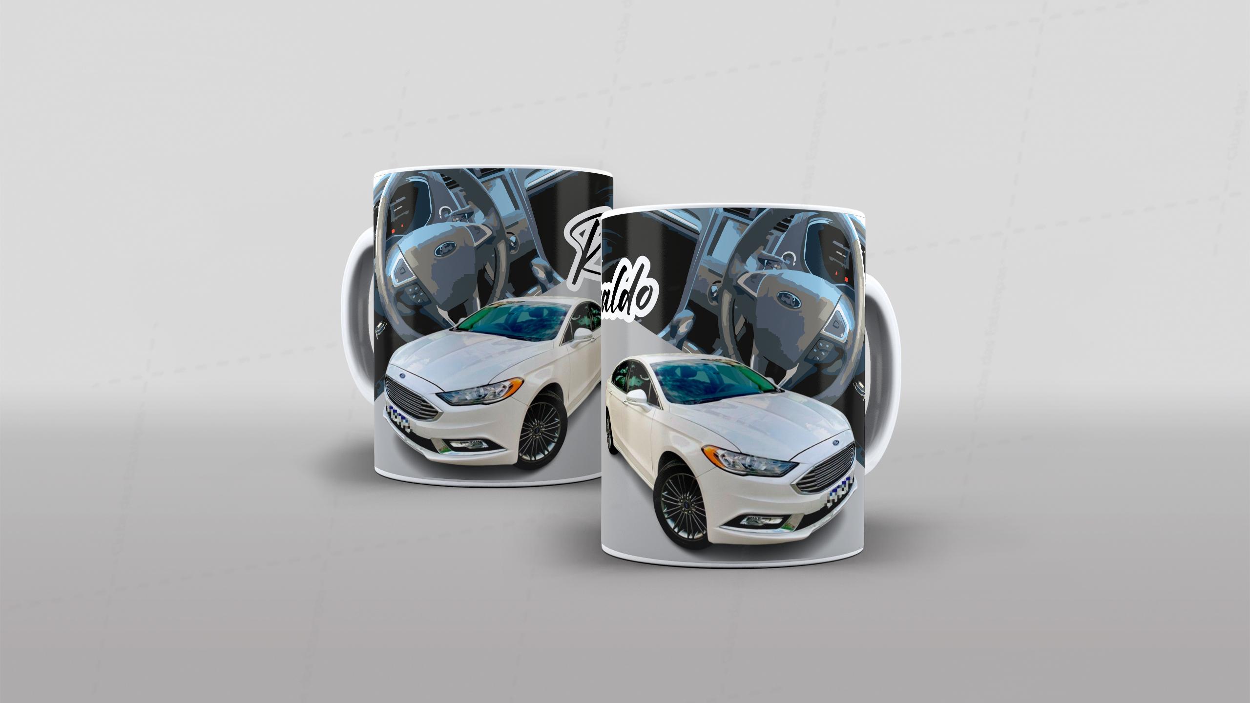 Arte para caneca carro branco-7962
